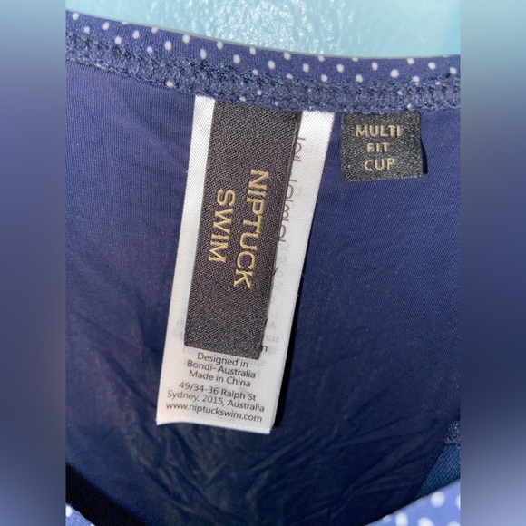 NWT navy polka dot one piece swimsuit - Picture 3 of 4